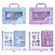 Sanrio 玉桂狗 Kuromi Cinnamoroll 手挽盒文具套裝 鉛筆 夾子 筆記簿 貼紙 膠間尺
