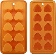 Silicone Heart Shaped Ice Homemade Ice White Jelly Coconut Cake Jelly Steamed Cake Box Love Chocolate Mould (Color : Orange)