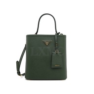 Prada Panier Saffiano Green Bucket Bag 1BA212