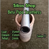 Seamless Iron Pipe Od 15mm / Id 11mm Thickness 2mm Length 20cm to 100cm