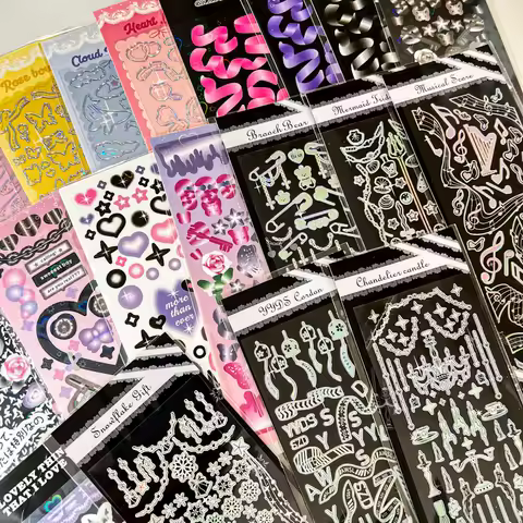 Sharkbang NEW 4/5/6/7/8/9/12PCS BOBO 2 Full Set Series Decorative Stickers Bullet Idol Album Sticker