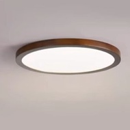 簡約室內客廳卧室燈具吸頂燈（胡桃木色圓形【30CM】白光）