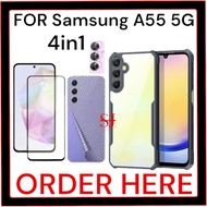 4in1 Case Samsung A55 5G A35 5G A25 A05 A05s A04s A04 A04e Sockproof Armor Transparent Hard Slim Cas