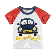 LJMOFA 1-9Y Childrens T-shirt Pure Cotton Comfortable Sweat-absorbing Short-sleeved boys T-shirt Chi