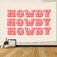Yanikki Pink Cowgirl Tapestry Hiasan Dinding 60x50 Inci, Western Howdy Tapestry untuk Dekorasi Pesta