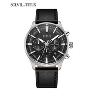 Solvil et Titus W06-03286-006 Men's Quartz Analogue Watch in Black Dial and Leather Strap