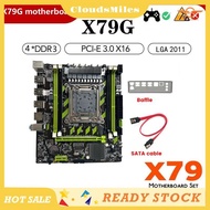 [CloudsMiles] X79G Motherboard+ Cable+Bezel LGA2011 4XDDR3 RECC Slot M.2 NVME PCI-E X16 6XUSB2.0 SAT