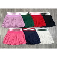 Small Pleated Sports Skirt 2 Layers High Waist Large Striped Printed High Quality Elastic Fabric for