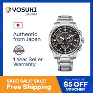CITIZEN Solar AT1190-87E Eco Drive Chronograph Date Black Silver Stainless  Wrist Watch For Men from YOSUKI JAPAN / AT1190-87E (  AT1190 87E AT119087E AT11 AT1190- AT1190-8 AT1190 8 AT11908 )