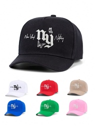 1pc,Unisex,Gothic Letter Ny 3D Embroidered Baseball Cap, Baseball Game Fits,Basketball,Fall Fits,Spo