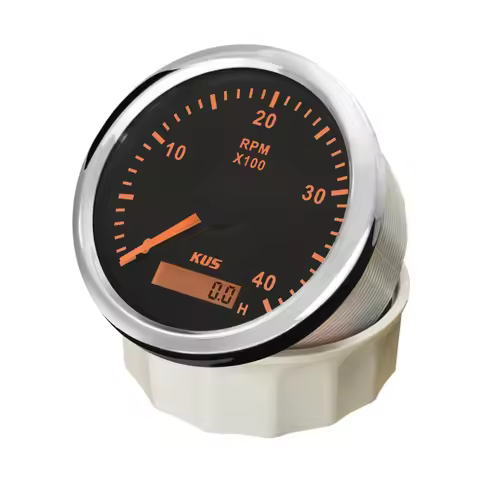 KUS 85mm Waterproof Tachometer RPM Gauge 0-3000RPM 0-4000RPM 0-6000RPM 0-8000RPM with Hour Meter Red