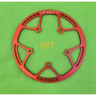 MERAH Unique Litepro Chainring 58T BCD 130 With Guard - Chain Ring Folding Bike Red Color Limited