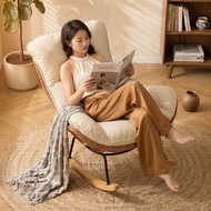 Rattan Adult Recliner Rocking Chair, Single Lazy Napping Sofa for Balcony and Bedroom Use Kerusi Goy