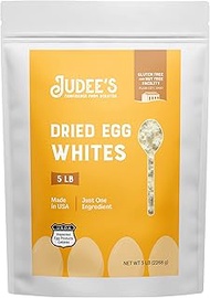 Judee’s Dried Egg White Protein Powder 5lb - Pasteurized, USDA Certified, 100% Non-GMO, Gluten-Free