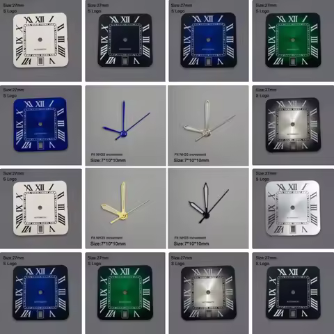New 27mm S Logo Square Rome Dial Fit NH35/NH36/4R/7S Automatic Movement Fit 6 O'clock Watch Accessor