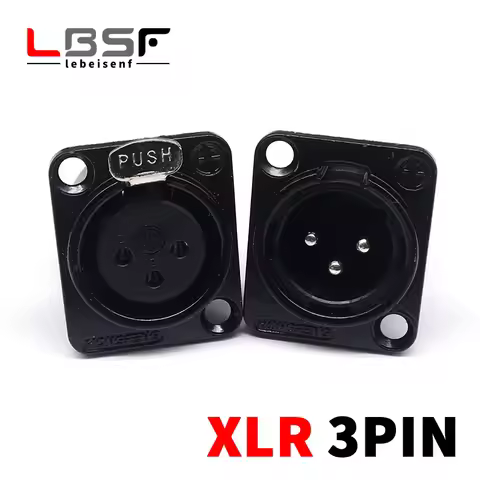3pin black HF XLR connector 3pin D male female audio microphone socket for 86 panel YS145 YS146 YS14