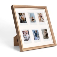 MUZIRI KINOKOO Instax Mini Photo Frame Square (27.5x27.5 cm) Solid Wood Frame for 3 inch Photos (2x3