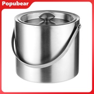 Stainless Steel Ice Bucket 1.6/2/3L Double Wall Insulated Seamless Structure Thickened Handle Ice Bu