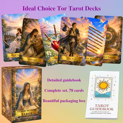 78 Starry Realms Tarot Cards, 13x8 Cm, Includes Paper Manual, Journey to Imagination and Inner Wisdo