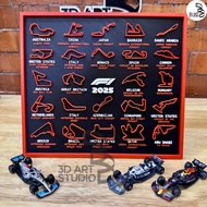 3D Printed Formula 1 Wall Art – F1 2025 Race Calendar Track Display