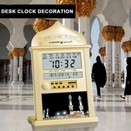 [Ninkan]  Temperature Display Wall Clock Adjustable Prayer Clock Digital Azan Prayer Clock with Lcd Display World Time Temperature Alarm Home Office Decor