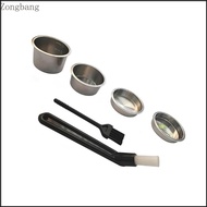 Zone 4PCS 51mm Stainless Steel Filter Basket Cup with Brush For Espresso Portafilter