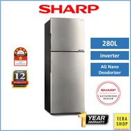 Sharp 280L J-Tech Inverter 2 Door Fridge Refrigerator Peti Sejuk