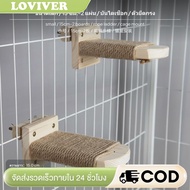 2-Board Wall-Mounted Cat Climbing Ladder Solid Wood Cat Jump Platform No-Nail Glue Cage Accessory