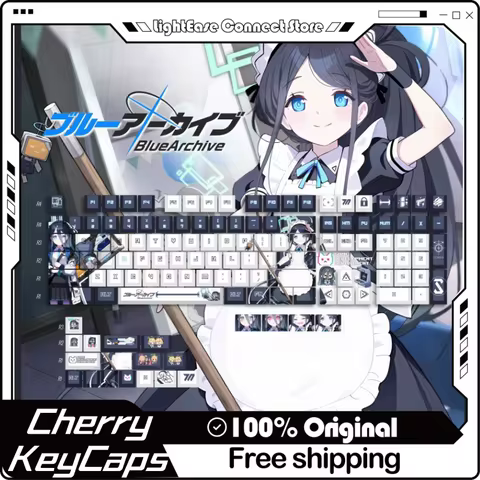Blue Archive Alice Themed Keycaps 120 Key Pbt Thermal Sublimation Mechanical Keyboard Anime Game Car