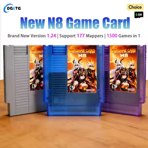 Updated Version V1.24 FCN8 Plus Flash Card with 1500 Games & 4G TF Card Vedio Game Cartridge for FC 