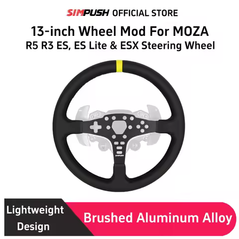 SIMPUSH 13inchs 33cm Round Steering Wheel Mod Rally Sim Racing For MOZA R5 R3 ES ES Lite & ESX Steer
