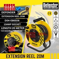 D04-E86506 DEFENDER 20M LIGHT INDUSTRIAL REEL EXTENSION VOLTAGE 240V extension cable reel wire
