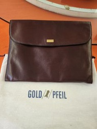 Gold Pfeil Leather Clutch