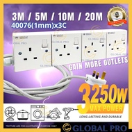 SIRIM 4WAY Bakelite Portable Extension Socket Outlet Extension Plug w/ 40076(1mm)x3C Pure Copper Cab