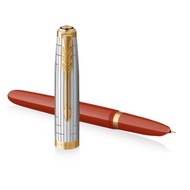 Premium signature pen, Parker 51 Premium Rage Red fountain pen with gold