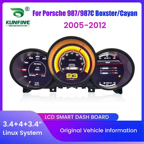 12.3" LCD Car Digital Dashboard Cluster For Porsche 987 987C Boxster Cayan 2005-12 Virtual Instrumen