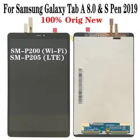 For Sam-sung Galaxy Tab A 8.0 & S Pen 2019 SM-P200 (Wi-Fi) SM-P205 (LTE) LCD Display Touch Screen Di