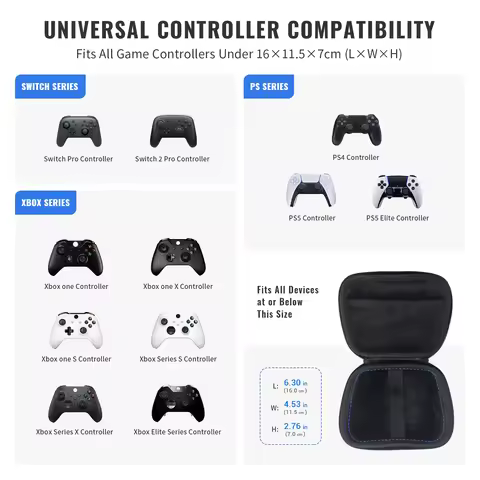 JYS-SDM009 Steam Controller 2 Handle Storage Bag NS2 PRO/PS5/PS4 Universal Handle Protection Zipper 