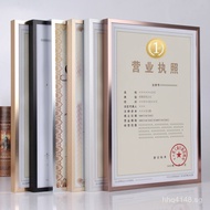 Business Frame Original Document Certificate Copy Wall Hanging Yan Bing a3a4Aluminum Alloy Business 