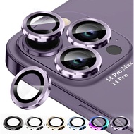 [1Pcs] Tempered Glass Metal Ring Camera Lens Protector Film For iPhone 15 Pro Max 14 13 mini 12 11 Pro Max