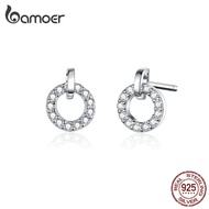 Bamoer Lucky Circle Stud Earring 925 Silver