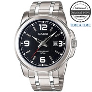 Time&amp;Time Casio Standard นาฬิกาข้อมือผู้ชาย สีดำ/เงิน สายสแตนเลส รุ่น MTP-1314D-1AVDF (ประกัน CMG)