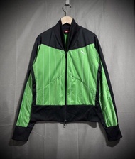 Puma sportswear 90s jacket BV配色運動外套 多巴胺黑綠立領夾克 女 L vintage Y2K
