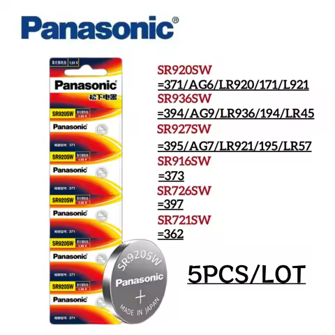 Original Panasonic SR920SW SR936SW SR927SW S916SW SR726SW SR721SW 371 394 395 373 397 362 Battery AG