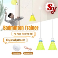3 Sets Single Person Badminton Trainer Swinging Suspension Spin Ball Automatic Rebound Elastic Exerc