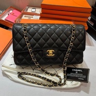 Chanel classic flap 25cm,黑色荔枝牛皮金扣，cf25