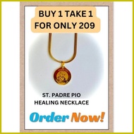 ☬ ☪ ✒ STAINLESS NECKLACE GOLD ST. PADRE PIO BUY 1 TAKE 1 HYPOALLERGENIC