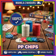 100 Professional Numbered Poker Chips with Clear Acrylic Case for Casino Games