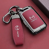 Zinc Alloy Leather Car Key Case Cover Keychain Key Holder For Mazda 3 Alexa CX30 CX-30 CX-5 CX5 CX3