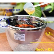 Stainless Steel Wine and Chiller Bowl Set - Stainless Steel Fruit and Wine Chiller with Scoop